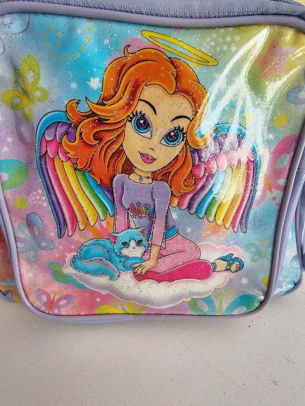 Vintage Lisa Frank Angel Kitty Backpack Glitter Rainbow Y2K